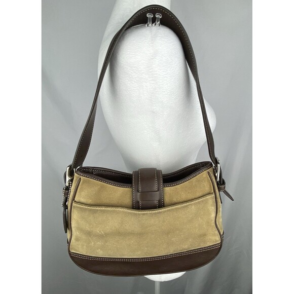 COACH Vintage Y2K Suede Leather Hampton Luxury Designer Hobo Shoulder Bag 7589 - Picture 9 of 15